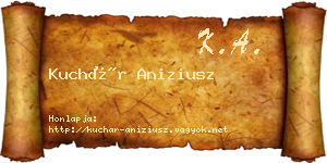 Kuchár Aniziusz névjegykártya